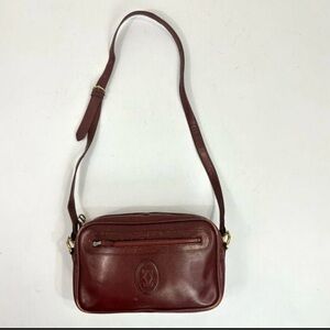 Vintage Cartier Bordeaux leather shoulder bag